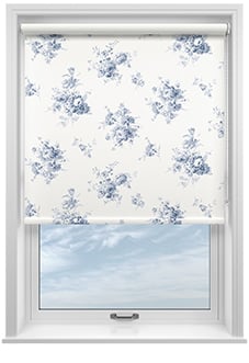 Shabby Chic by Rachel Ashwell Sunbleached Floral (Blackout), China Blue - Twist&Fit Roller Blind